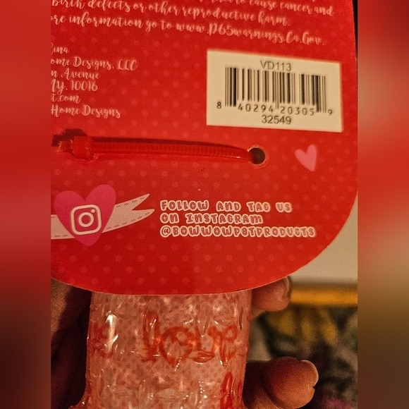 Pink Valentine’s Day Squeaky Dog Bone Toy Rose Scented & Textured Europan Home - Picture 8 of 16